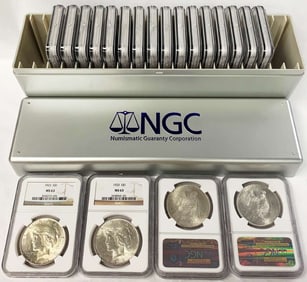 (20) Peace Silver Dollars NGC MS63