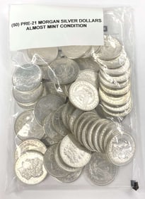 (50) Morgan Silver Dollars Almost Mint 1878-1904