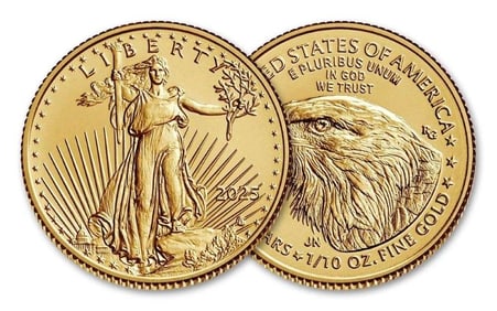 (50) 2025 American $5 Gold Eagle 1/10th ozt