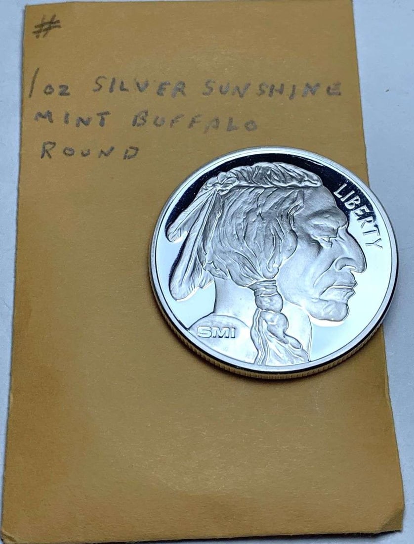 SMI Buffalo Proof 1 ozt .999 Silver: Winner shall receive the exact coin shown here. (BD/B)