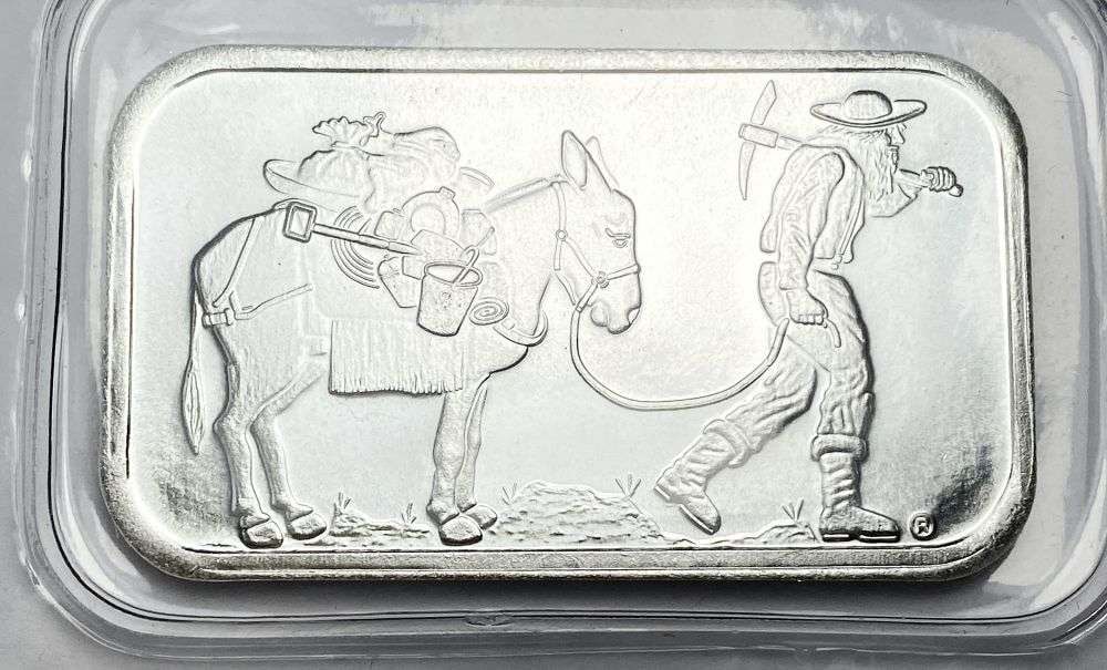 SilverTowne Prospector 1 ozt .999 Silver Bar: Winner shall receive (1) bar precisely resembling the one shown here. (RR/B)