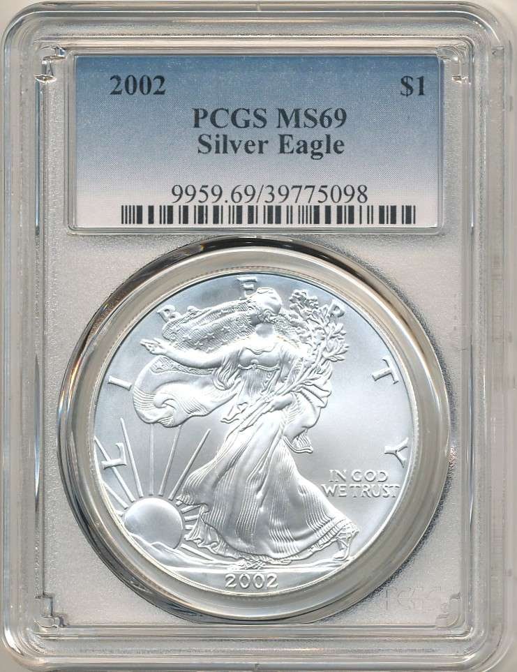 2002 American Silver Eagle PCGS MS69 (1 of 3)