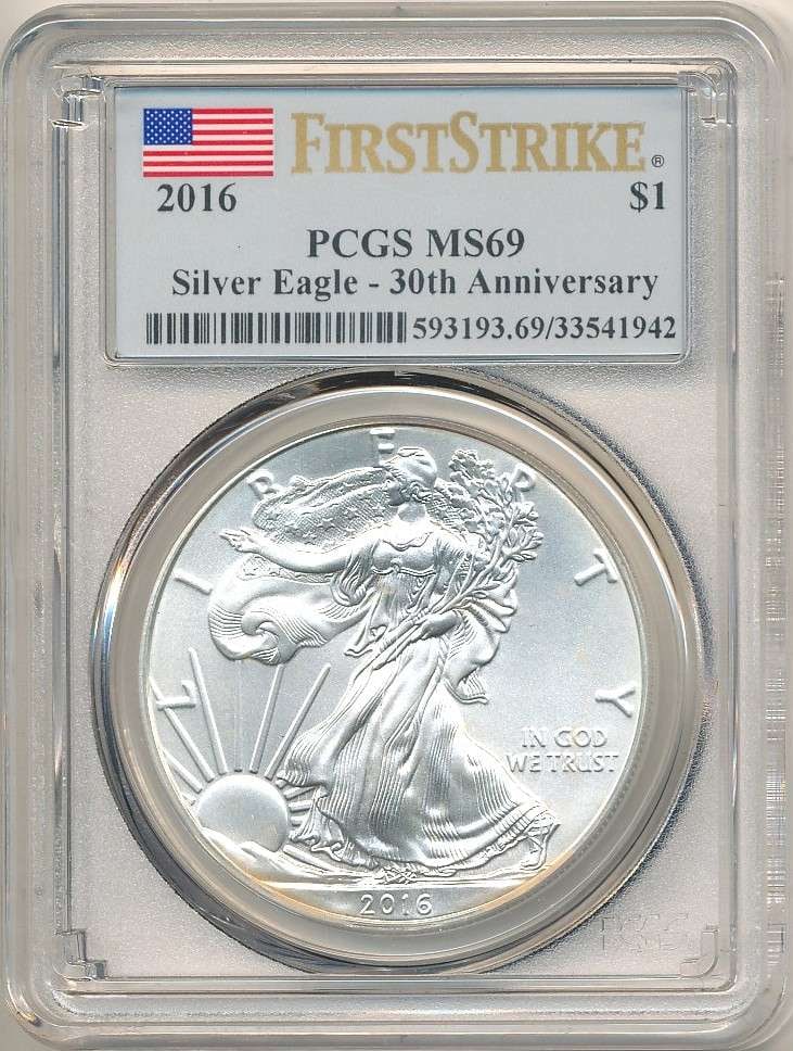 2016 American Silver Eagle PCGS MS69 First Strike (1 of 4)