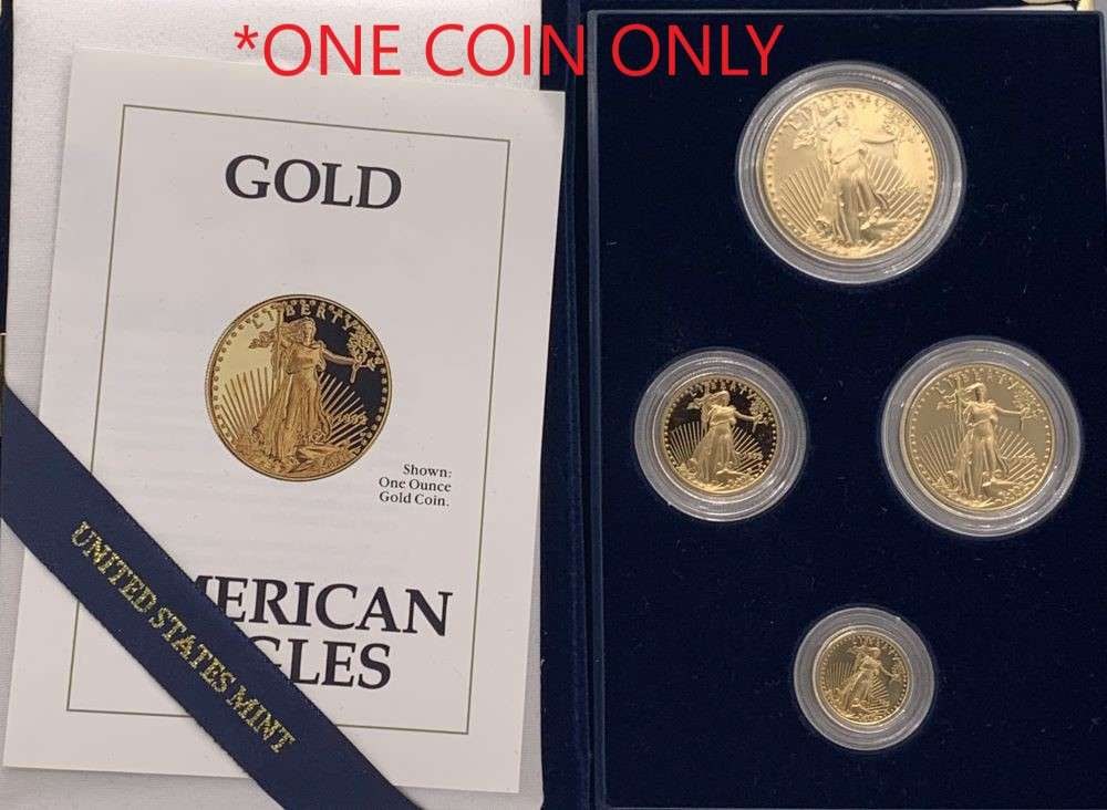 1992-P American $5 Gold Eagle 1/10th ozt Proof (1 of 3)