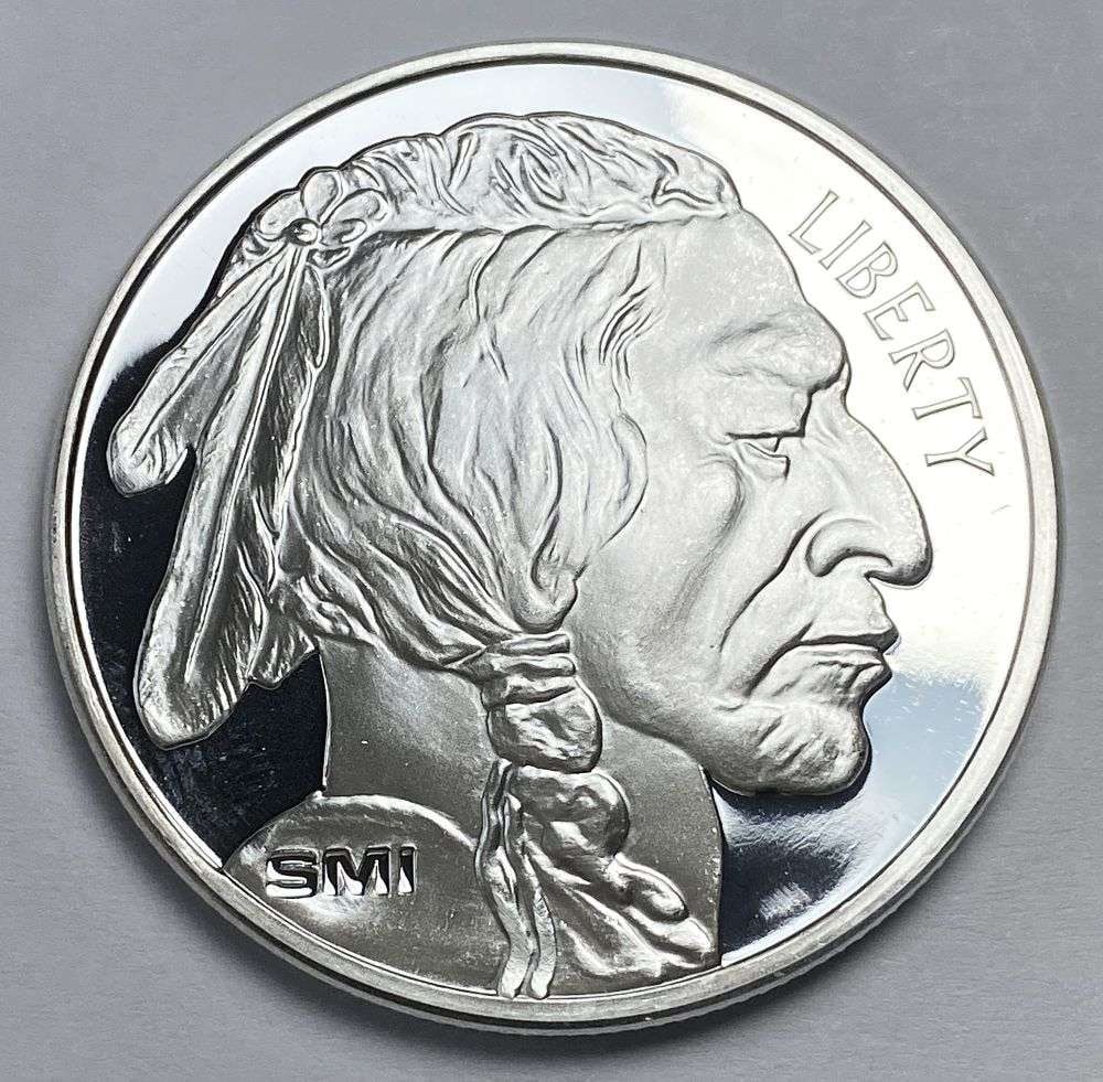 SMI Buffalo 1 ozt .999 Silver: Winner shall receive the exact coin shown here. (RR/B)