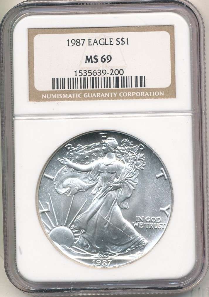 1987 American Silver Eagle NGC MS69 (1 of 4)