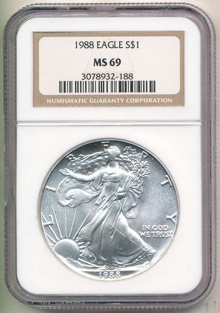 1988 American Silver Eagle NGC MS69 (1 of 4)