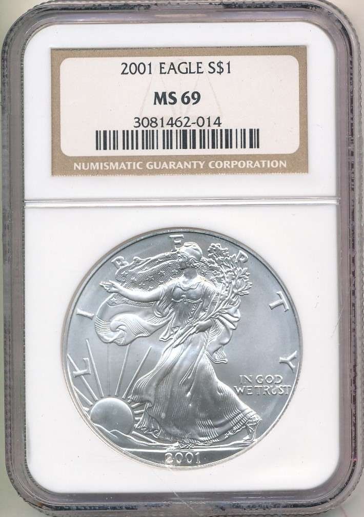 2001 American Silver Eagle NGC MS69 (1 of 4)