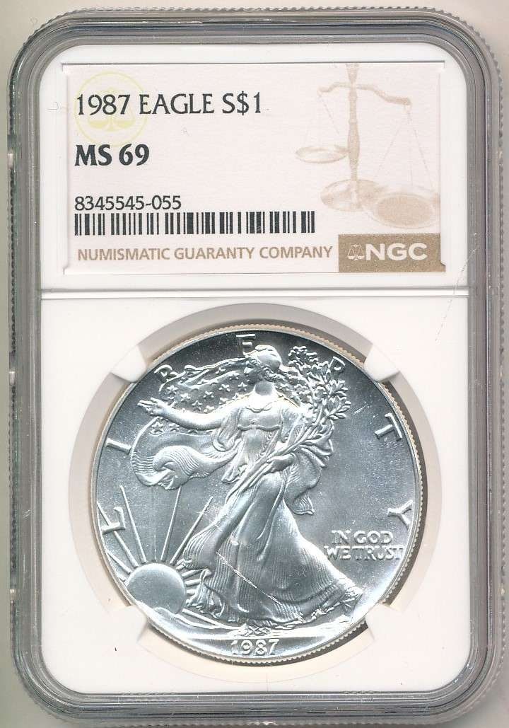 1987 American Silver Eagle NGC MS69 (1 of 4)