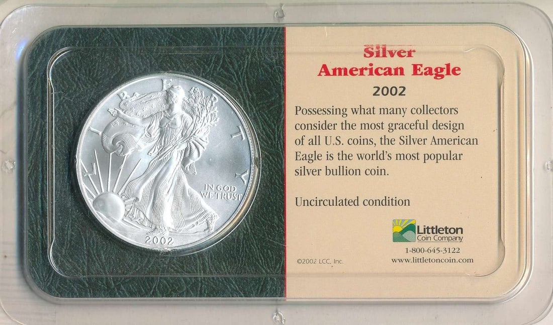 2002 American Silver Eagle Littleton Coin Company (1 of 4)