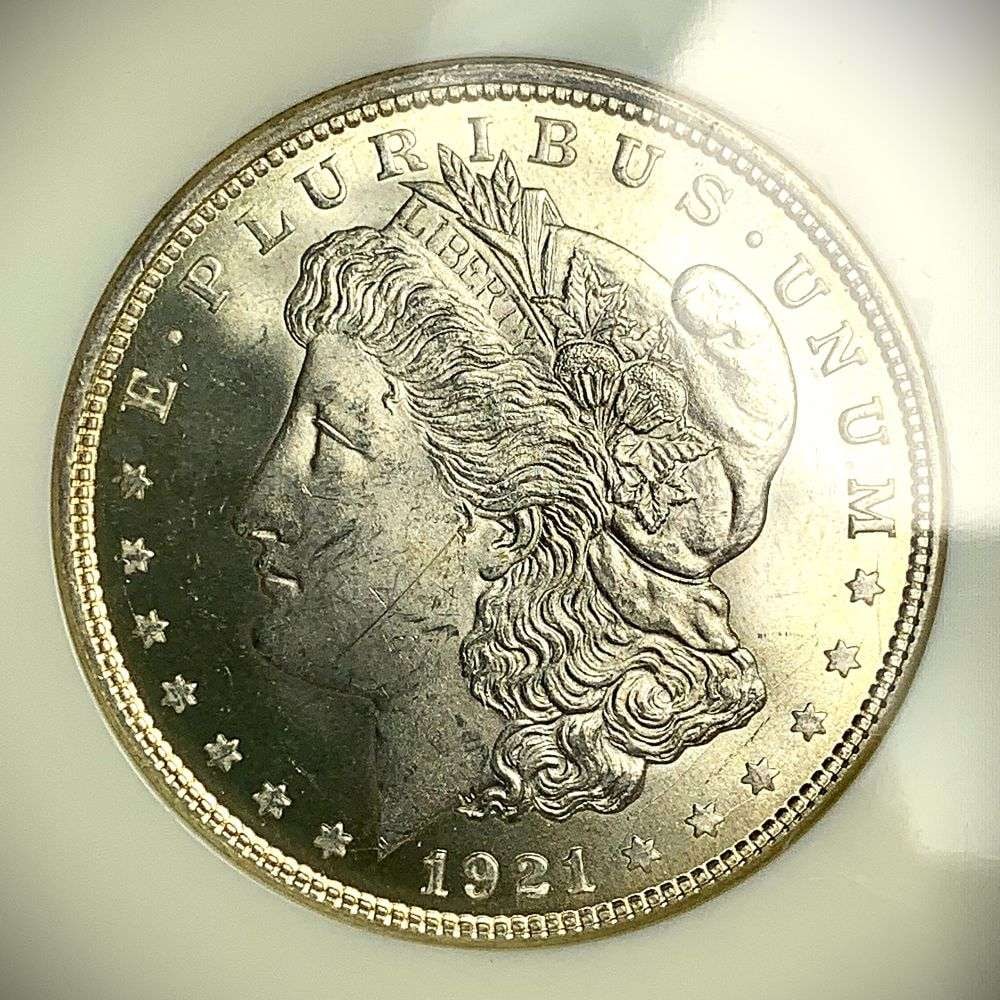 1921 Morgan Silver Dollar NGC MS64: Winner shall receive the exact coin shown here. (AR/B)