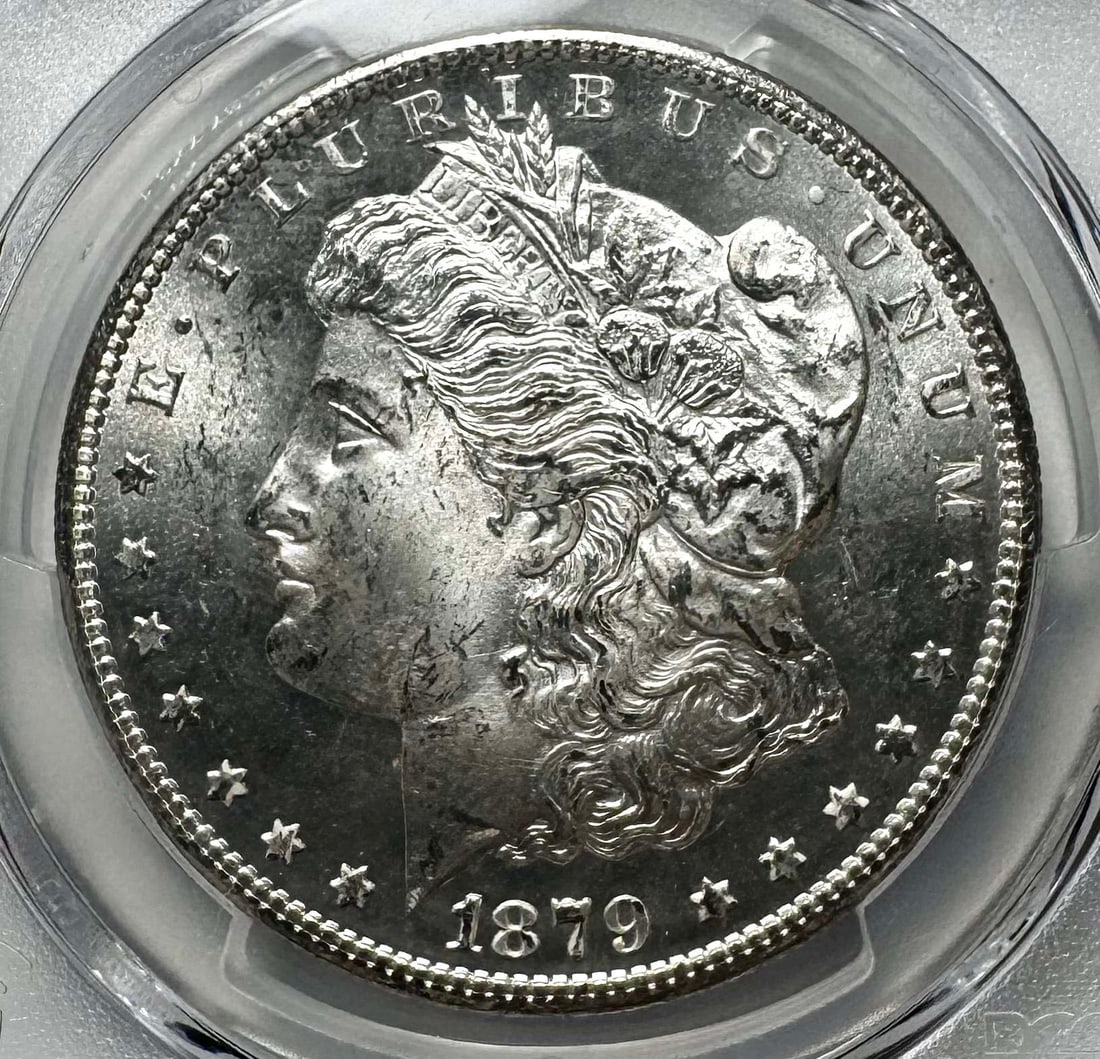 1879-S Morgan Silver Dollar PCGS MS64+: Winner shall receive the exact coin shown here. (AR/B)