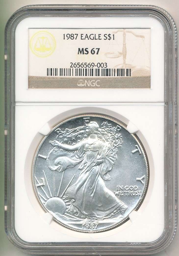 1987 American Silver Eagle NGC MS67 (1 of 4)