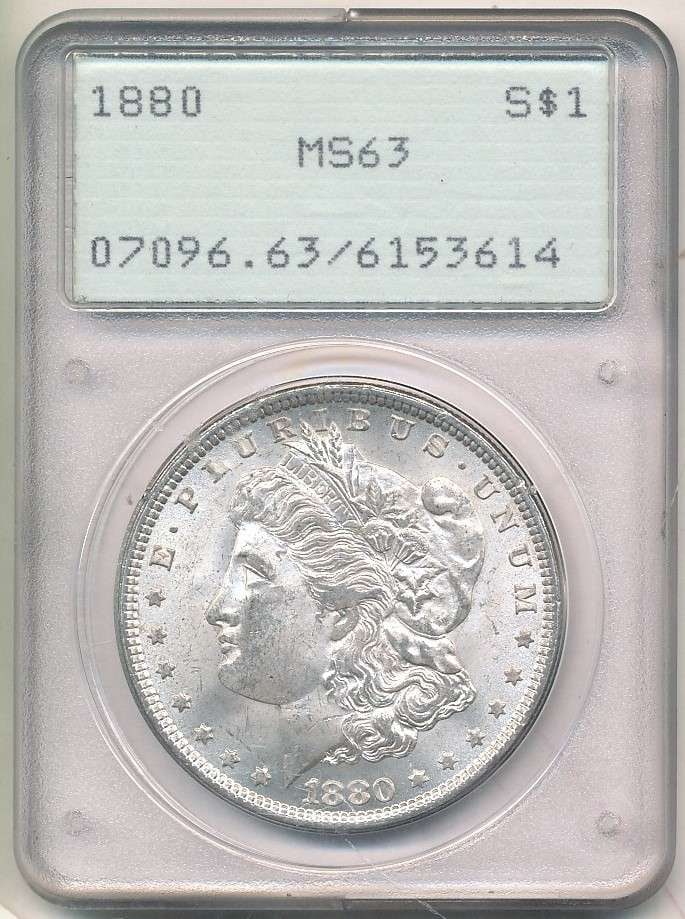 1880 Morgan Silver Dollar PCGS MS63 OGH (1 of 4)