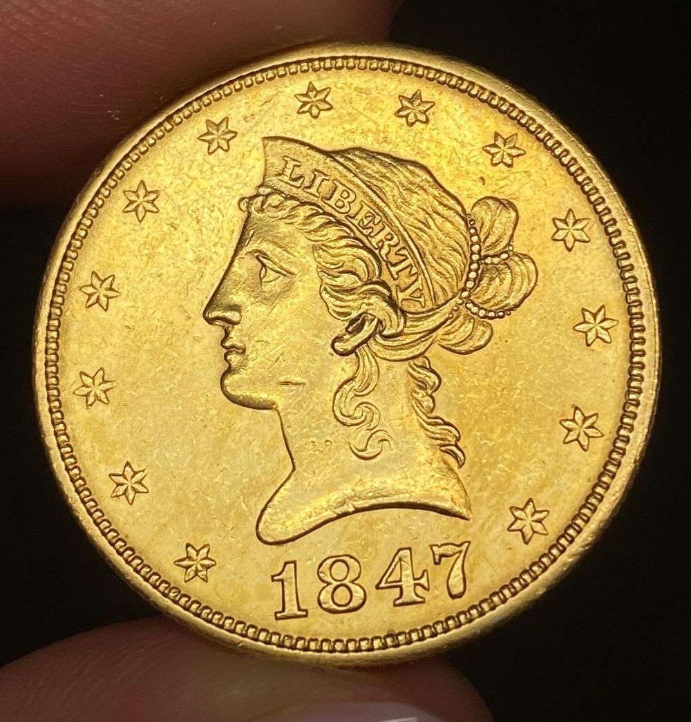 Pre-Civil War 1847 Gold $10 Liberty Head MS63 Details (1 of 6)