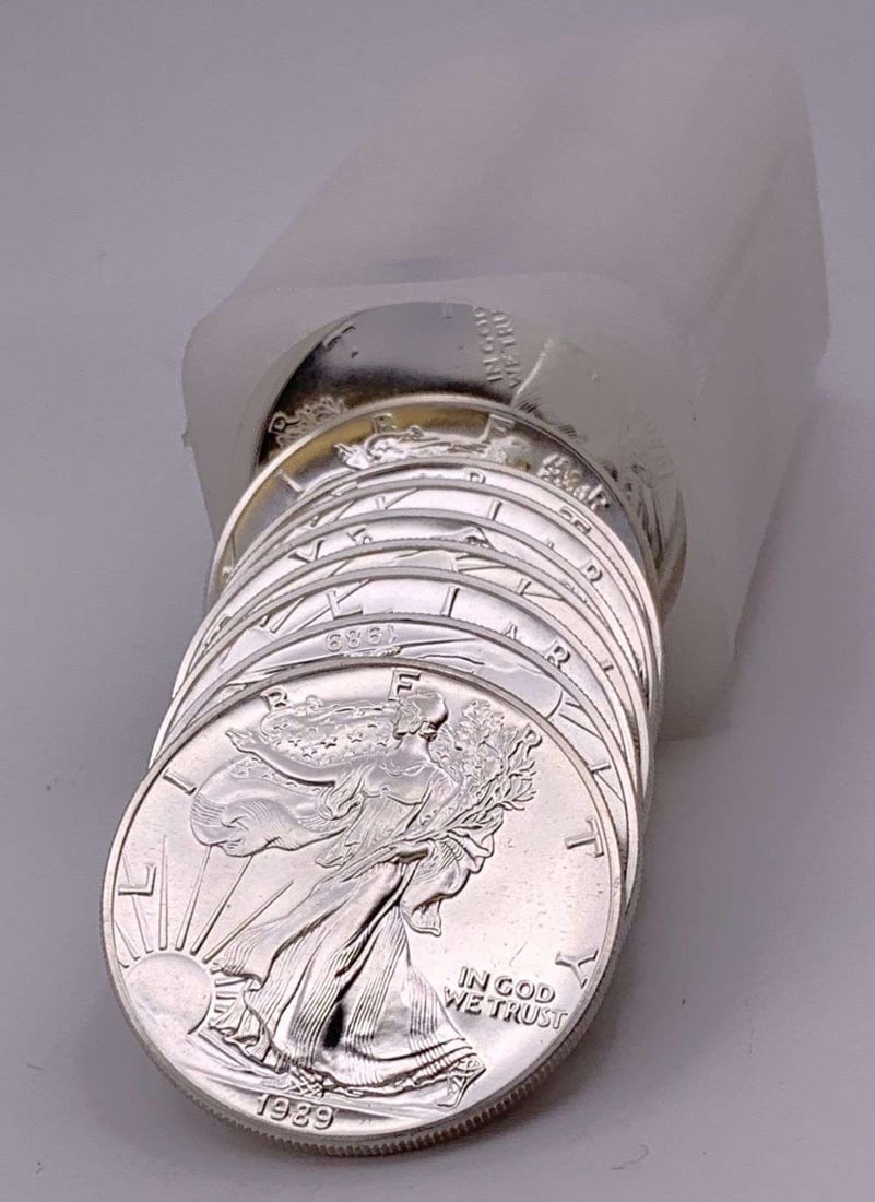 Last Minute! Rare Original Treasury Roll (20-coins) 1989 American Silver Eagle (1 of 4)