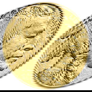 (10) 2025 American $50 Buffalo .9999 Gold 1 ozt: Please allow 2-4 weeks for delivery. Winner shall receive (10) 2025 American $50 buffalo .9999 gold precisely resembling the one shown here. The images shown here are stock images.