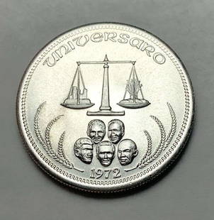 1972 Universaro World Trade 1 ozt .999 Silver: Winner shall receive the exact coin shown here. (BD/B)
