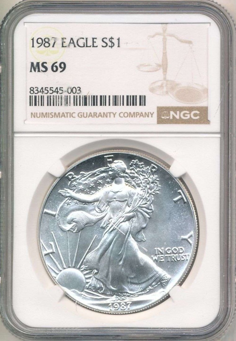 1987 American Silver Eagle NGC MS69 (1 of 4)