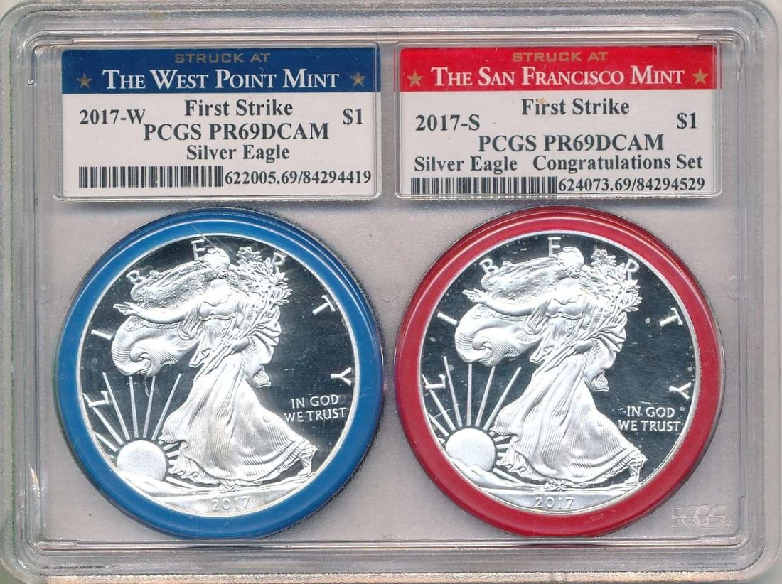 2017-W/S American Silver Eagle PCGS PR69 DCAM First Strike Set (2-coins) (1 of 5)
