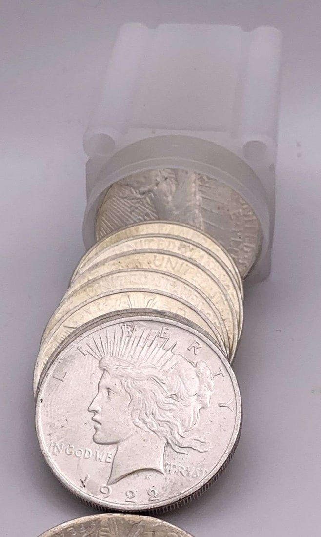 Roll (20-coins) 1922 Peace Silver Dollar BU (1 of 3)