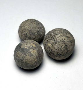 (3) Real Civil War Grapeshot Artillery Ball: These grape shots were loaded into a canaster, into a cannon, and shot as field artillery during the Civil War. Each ball varies in size depending on the board diameter. Winner shall receive (3)