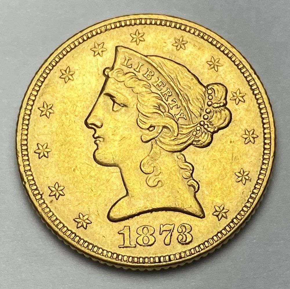 1873 Closed "3" Gold $5 Liberty Head MS62 (1 of 3)