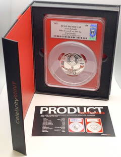 2023 Celebrity Mint Mike Tyson 2 ozt .999 Silver PCGS PR70 DCAM Signed By Mike Tyson: Winner shall receive the exact coin shown here. (BD/EEB)