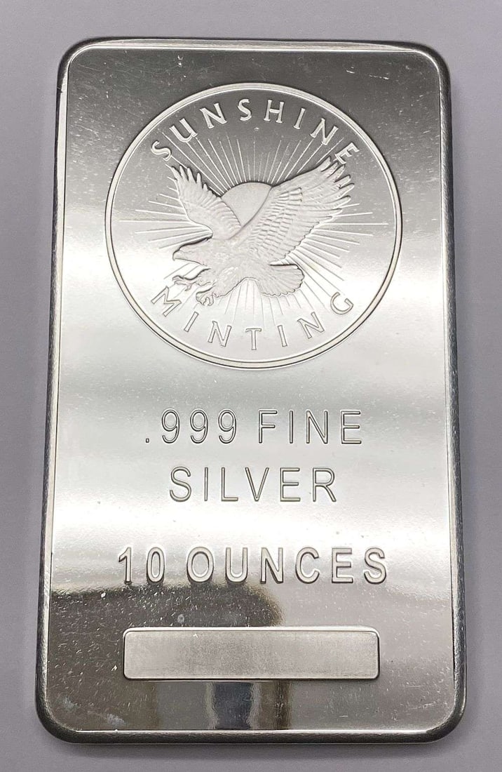 Sunshine Minting Eagle 10 ozt .999 Silver Bar (1 of 4)