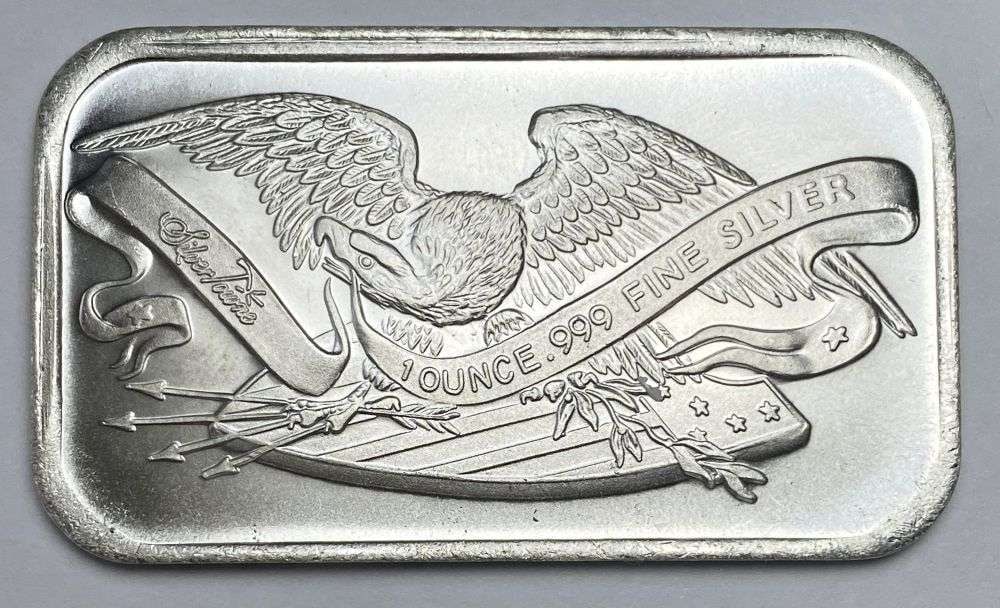 SilverTowne Retro Eagle 1 ozt .999 Silver Bar: Winner shall receive (1) bar precisely resembling the one shown here. (RR/B)