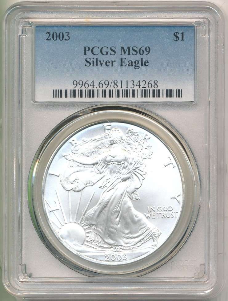 2003 American Silver Eagle PCGS MS69 (1 of 4)