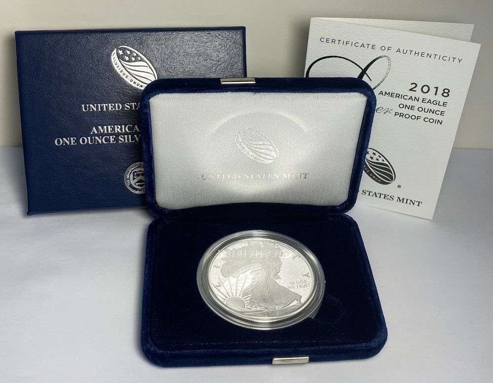2018-W American Silver Eagle PF69+ OGP (1 of 5)