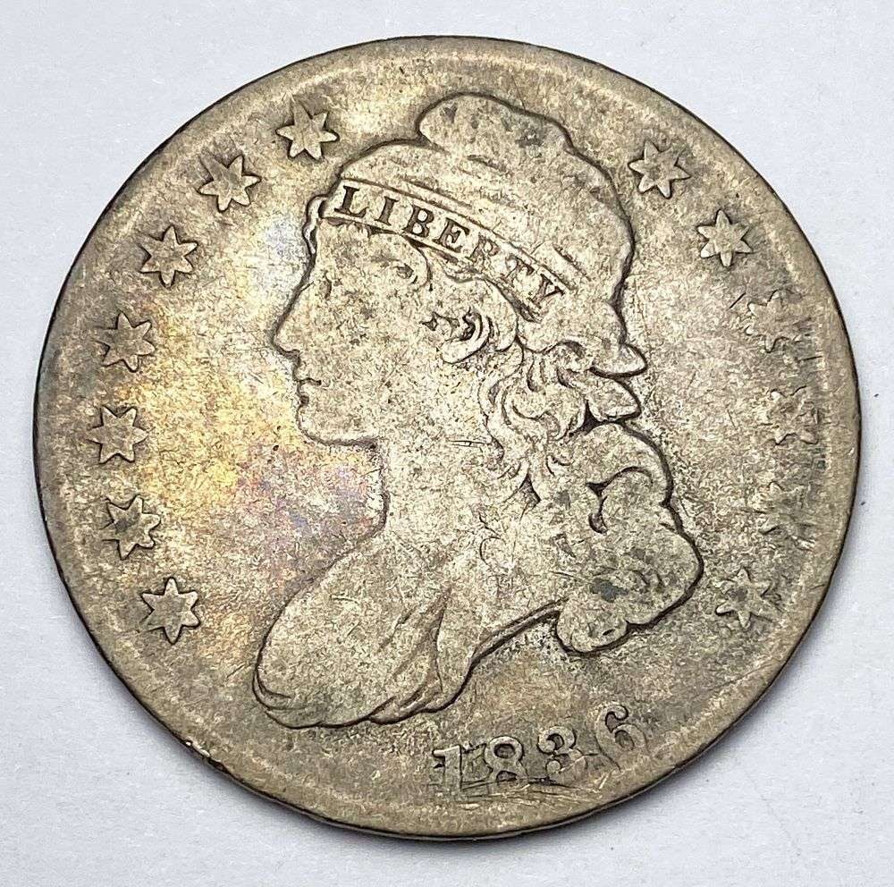 1836 Capped Bust Lettered Edge Silver Half Dollar VG (1 of 2)
