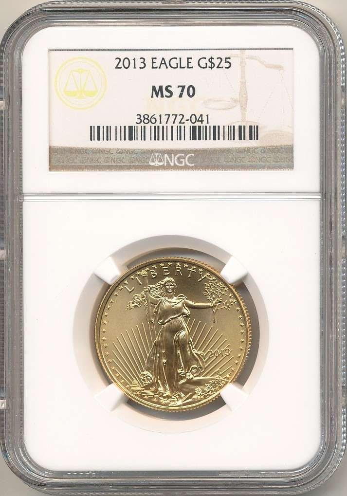 Last Minute! 2013 American $25 Gold Eagle 1/2 ozt NGC MS70 (1 of 4)