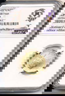 2022-W Purple Heart Gold $5 Commemorative NGC MS70: Winner shall receive the exact coin shown here. (MK/IRB)