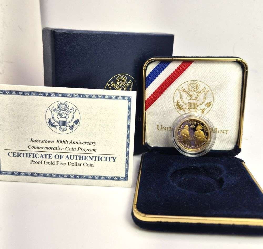 2007-W Jamestown 400th Anniversary Gold $5 Commemorative OGP (1 of 4)