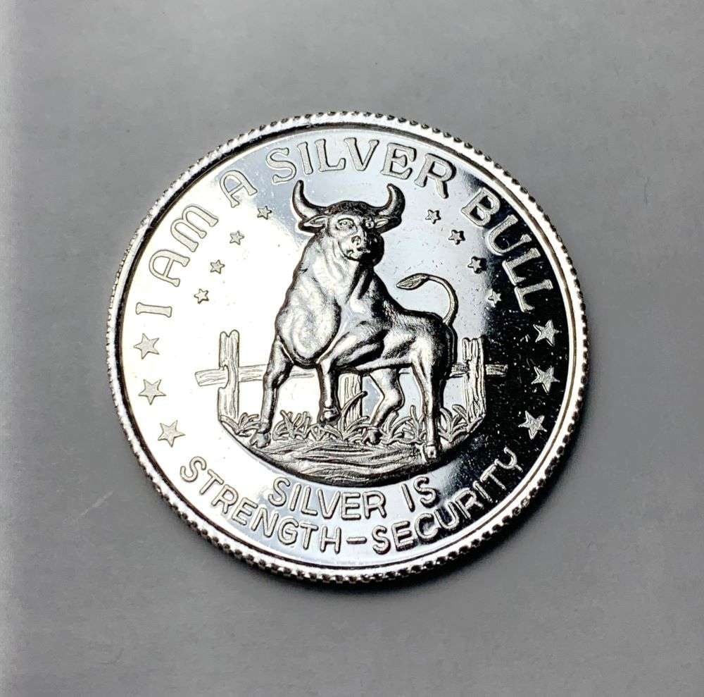 I Am A Silver Bull Proof 1 ozt .999 Silver: Winner shall receive the exact coin shown here. (BD/B)