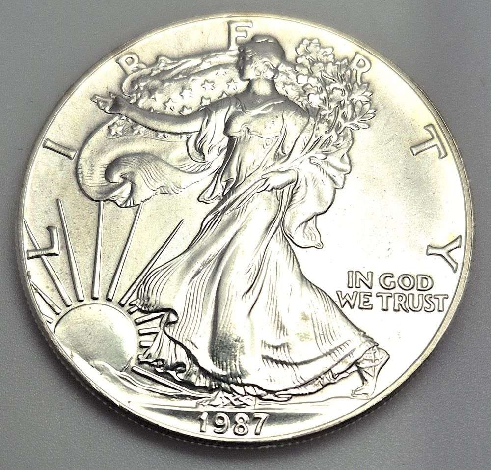 1987 American Silver Eagle: Winner shall receive the exact coin shown here. (MK/B)