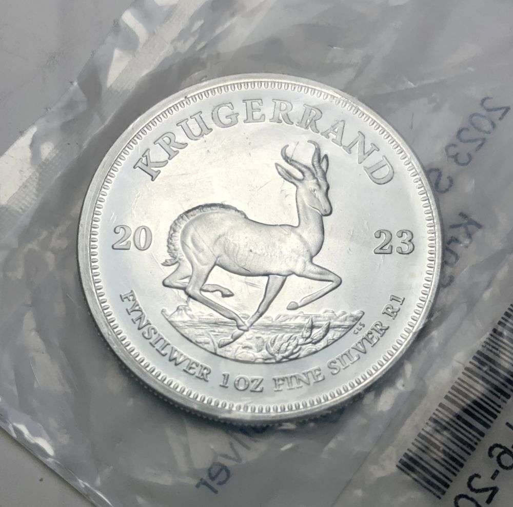 2023 South Africa Krugerrand 1 ozt Silver: Winner shall receive the exact coin shown here. (MK/B)