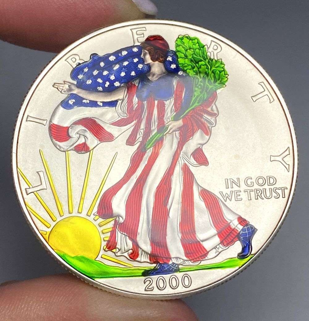 Colorized 2000 American Silver Eagle (1 of 2)