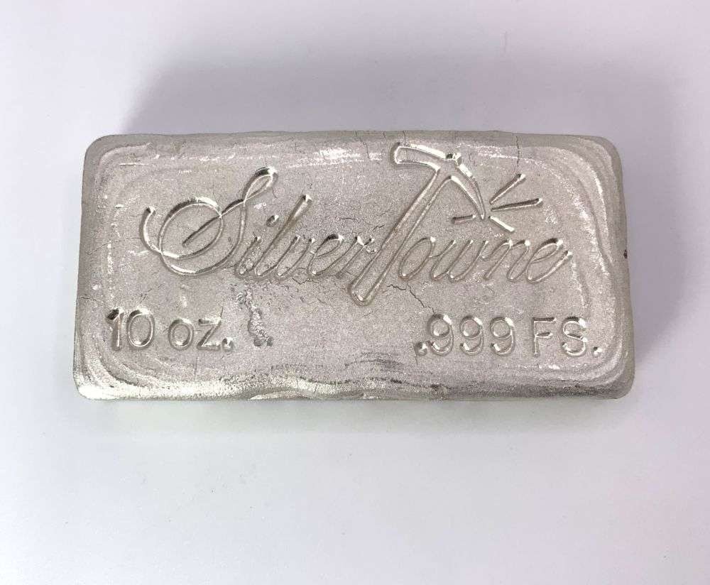 Rare Vintage SilverTowne 10 ozt .999 Silver Bar: Winner shall recieve the exact bar shown here (MK/ETR)