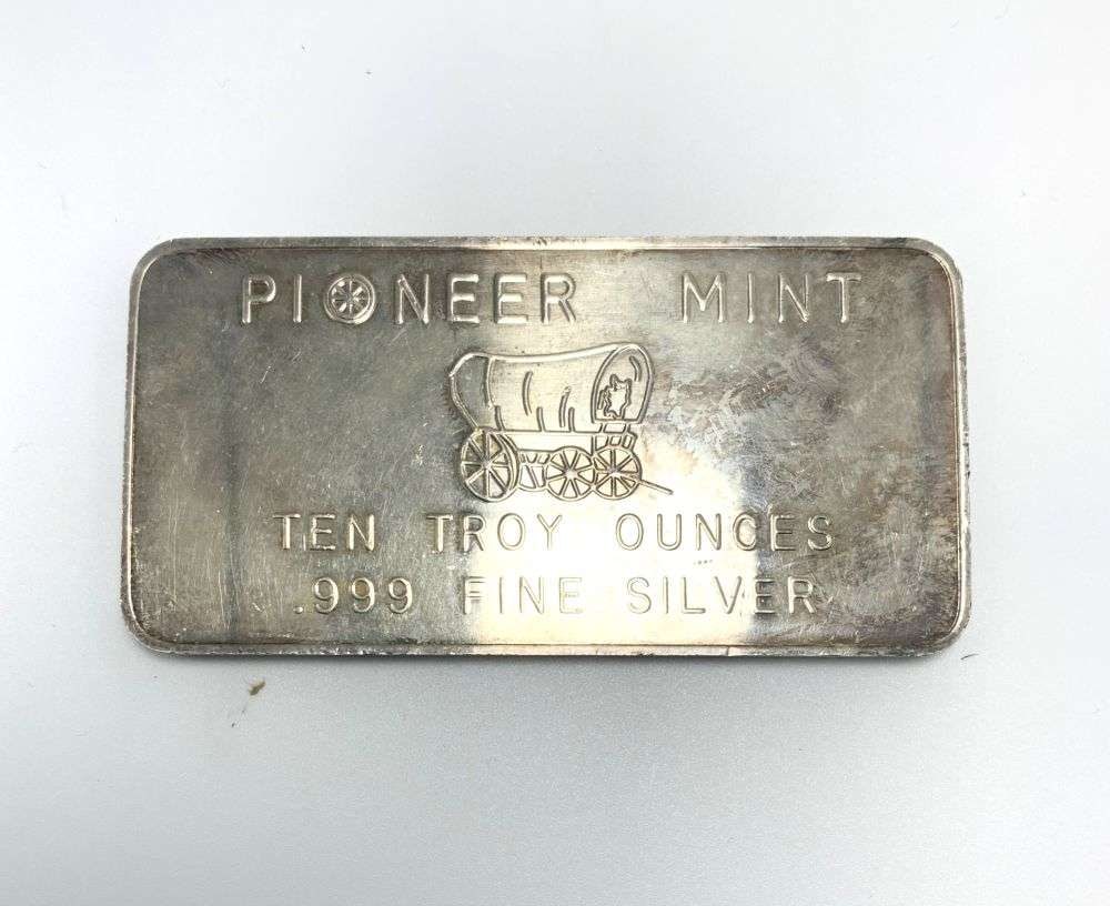 Rare Vintage Pioneer Mint 10 ozt .999 Silver Bar: Winner shall recieve the exact bar shown here (MK/ETR)