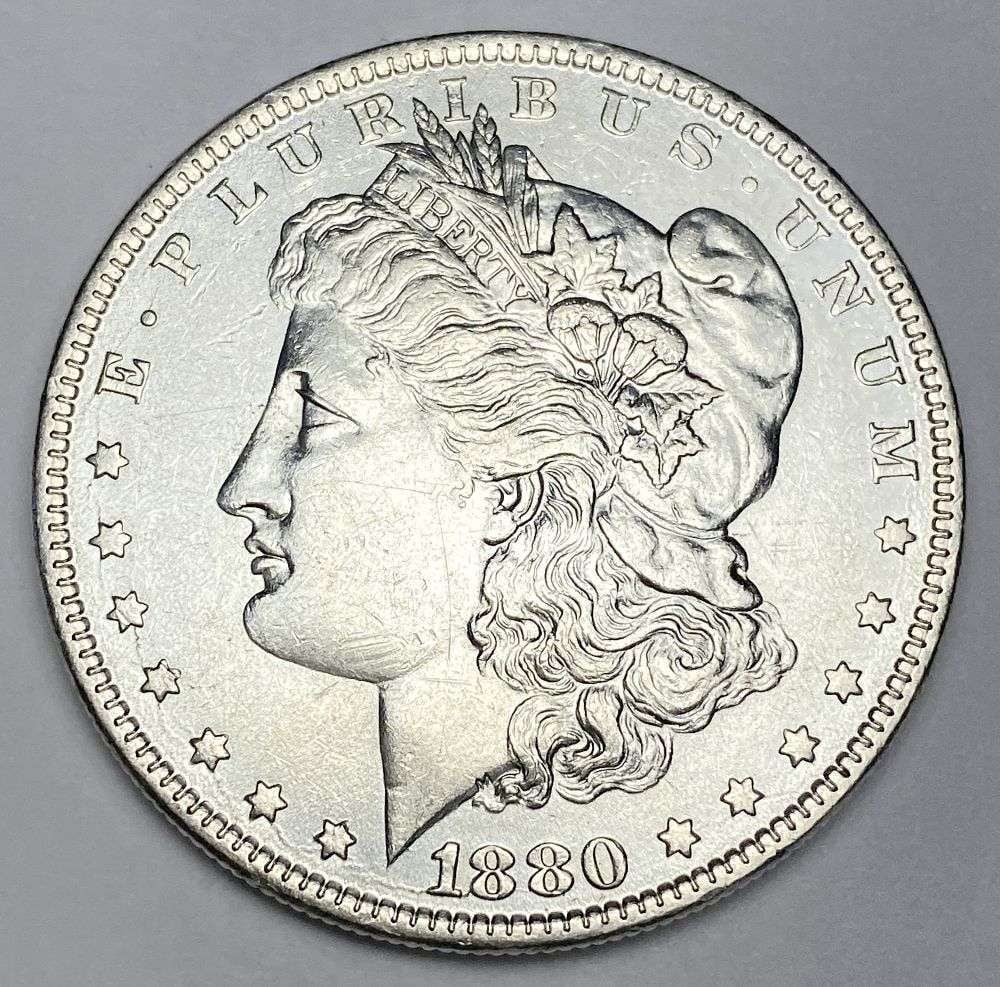 1880-O Morgan Silver Dollar AU Details (1 of 2)