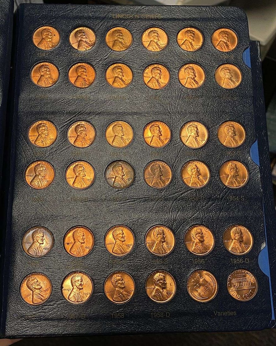 Near Complete High End 1909-1992-D Lincoln Cent Album 1909-S, 1914-D (221-coins) (1 of 18)