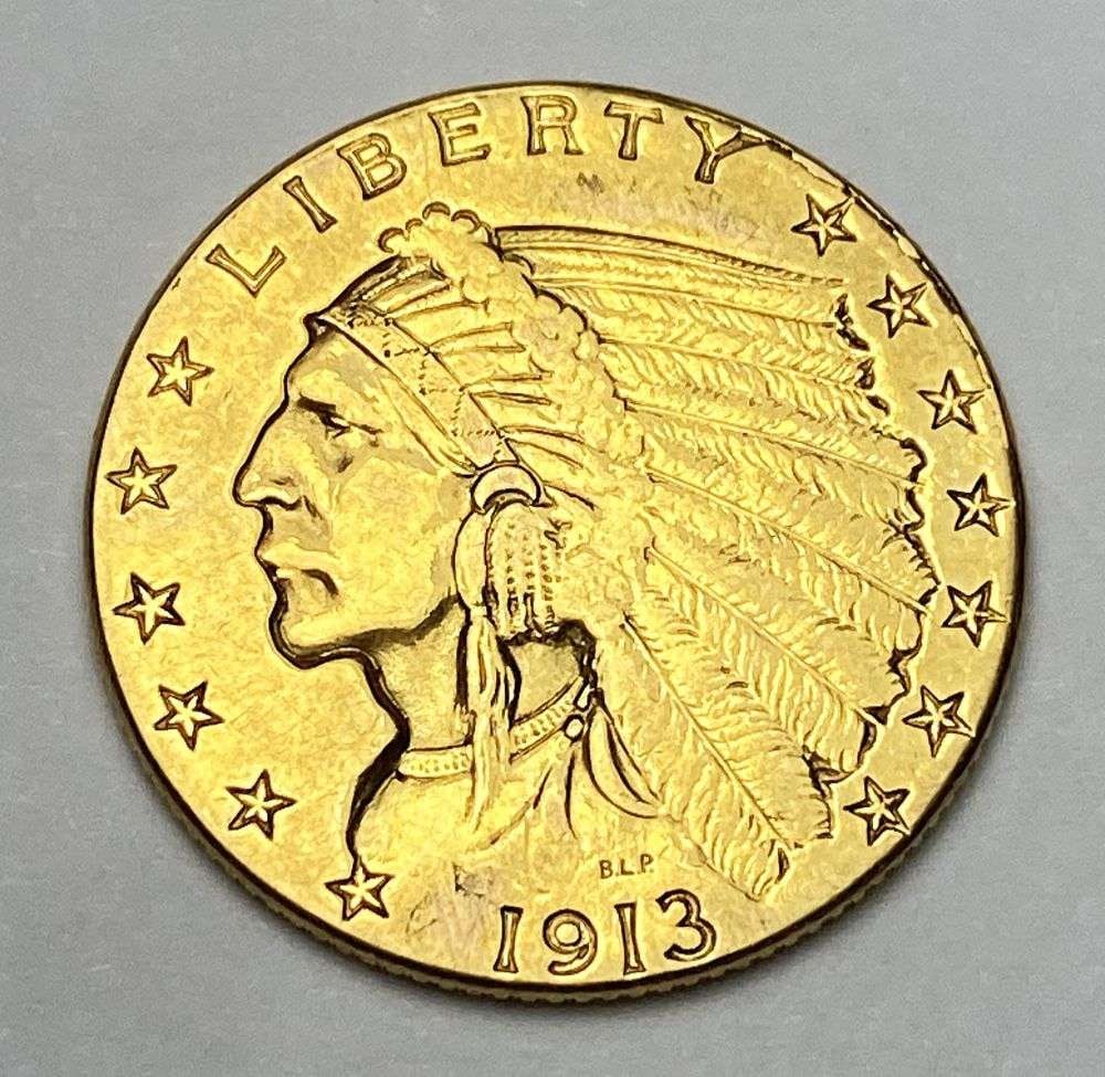 Last Minute! 1913 Gold $2.50 Indian Head MS62 Details (1 of 2)