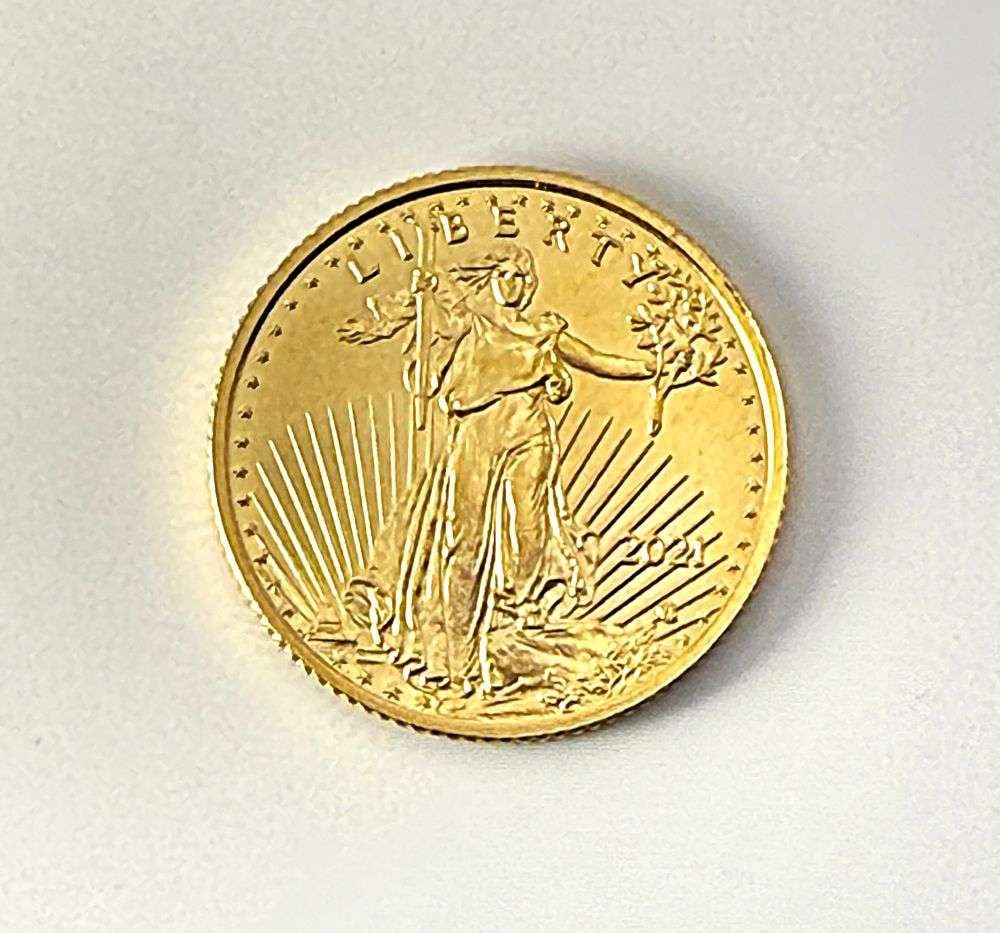 2021 American $5 Gold Eagle 1/10th ozt (1 of 2)