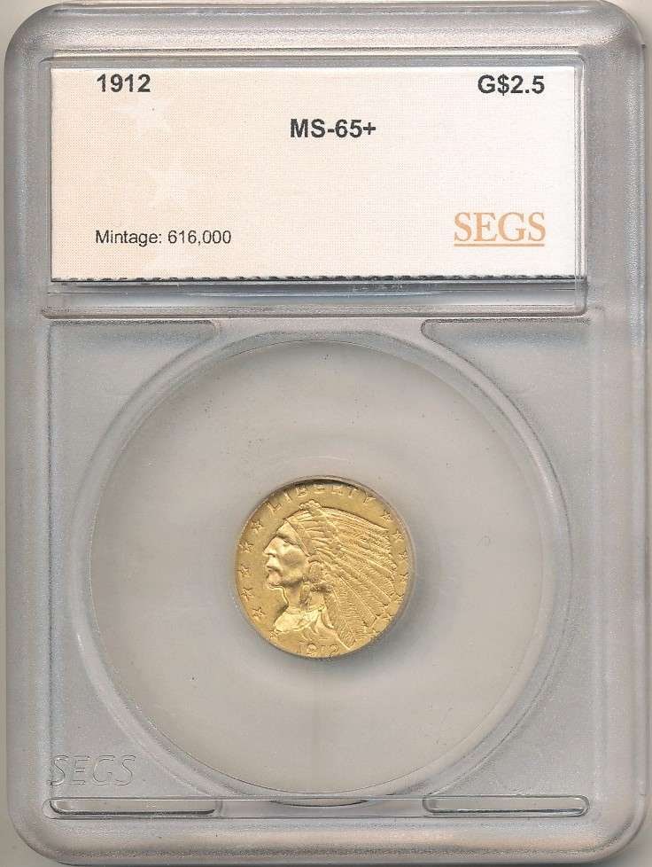 1912 Gold $2.50 Indian Head MS65+ (1 of 4)
