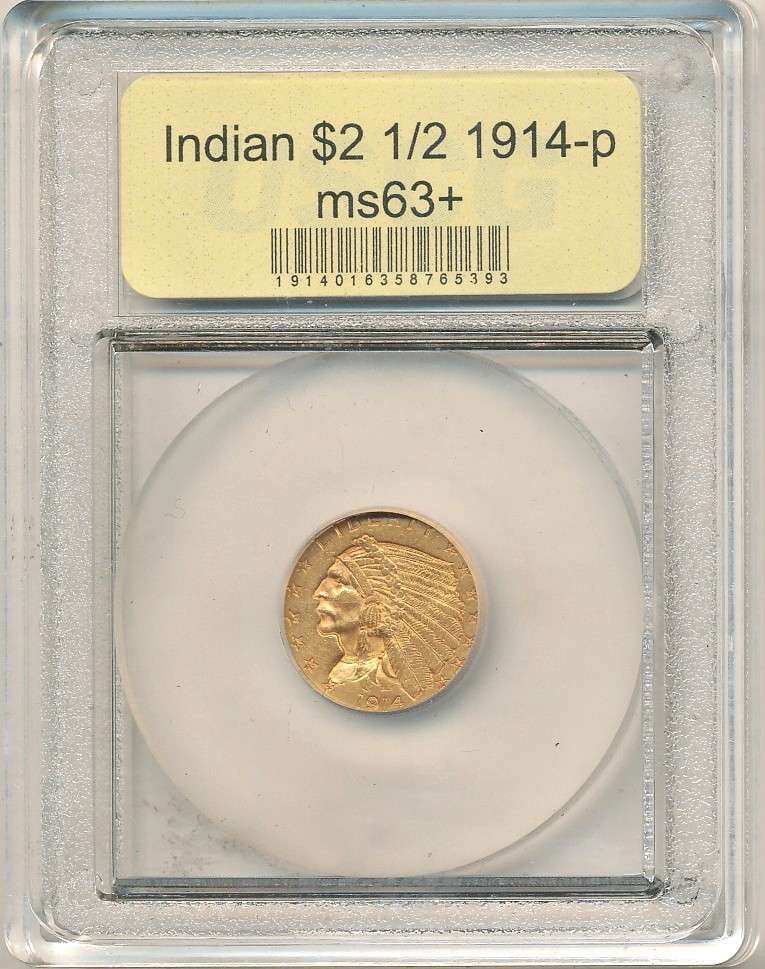 1914 Gold $2.50 Indian Head MS63+ (1 of 4)