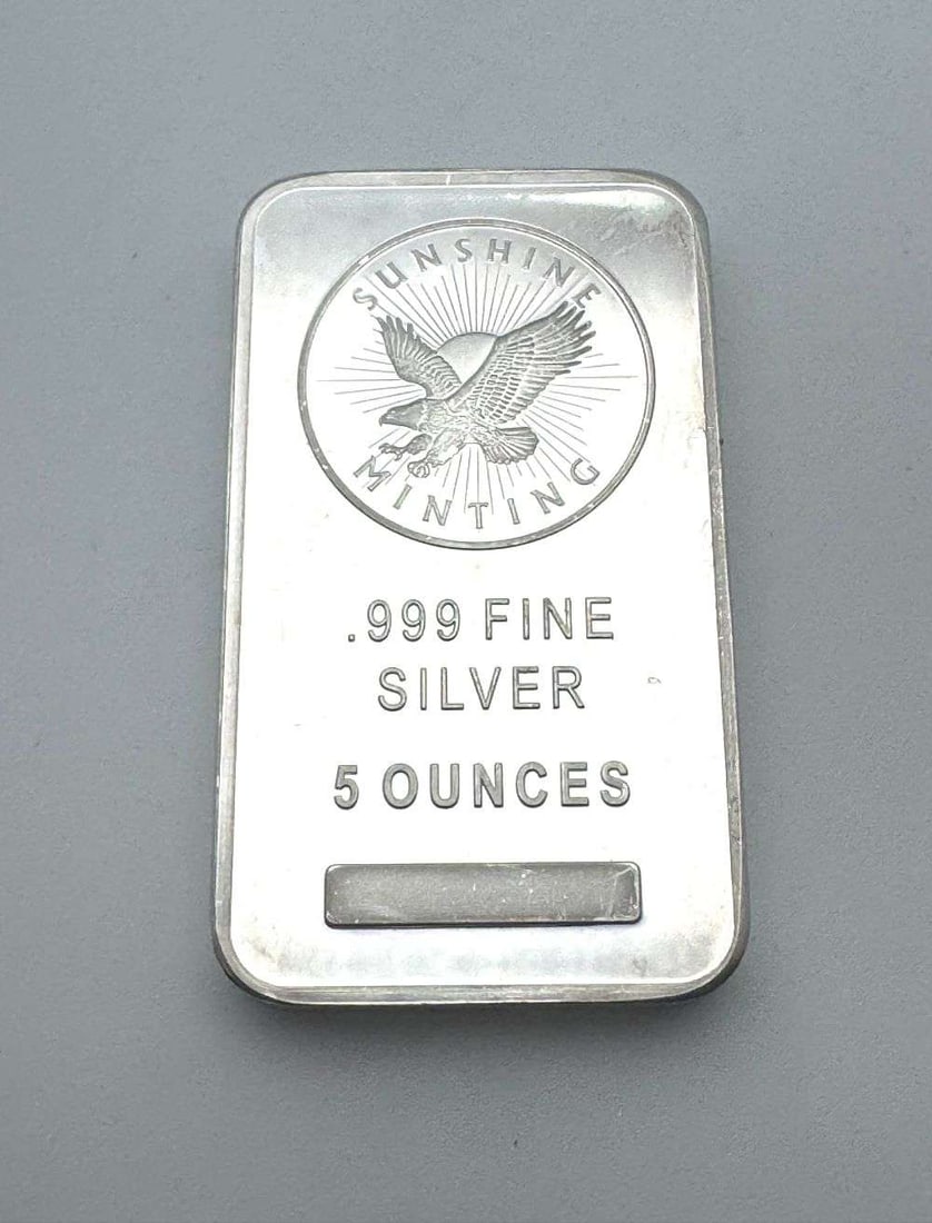 Sunshine Minting Eagle 5 ozt .999 Silver Bar (1 of 3)