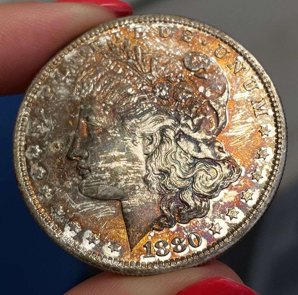 Magic Toning 1880-S Morgan Silver Dollar MS65 PL (1 of 4)